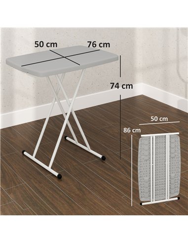 Outsunny Minimal Folding Outdoor Table - Grey/White