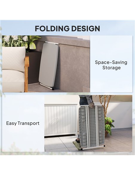 Outsunny Minimal Folding Outdoor Table - Grey/White - pic 129408 | FastDaddyshop