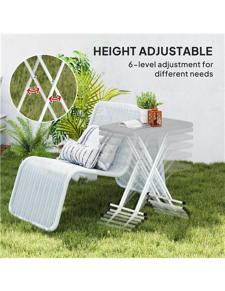 Outsunny Minimal Folding Outdoor Table - Grey/White - pic 129409 | FastDaddyshop