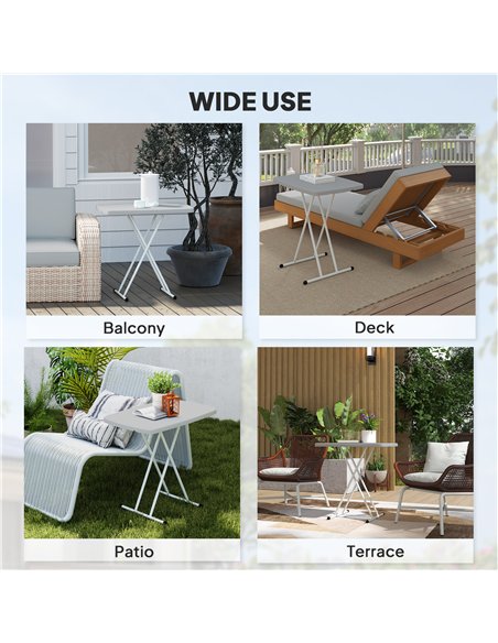 Outsunny Minimal Folding Outdoor Table - Grey/White - pic 129411 | FastDaddyshop