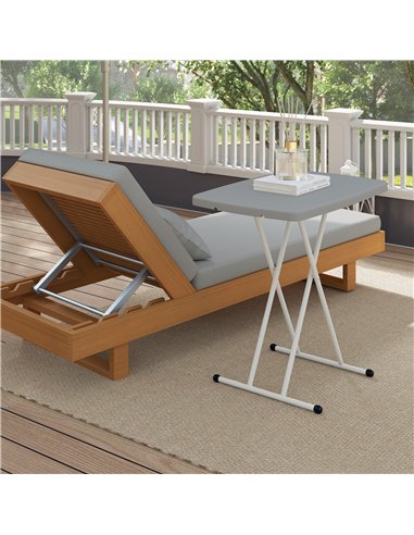 Outsunny Minimal Folding Outdoor Table - Grey/White