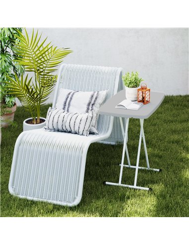 Outsunny Minimal Folding Outdoor Table - Grey/White