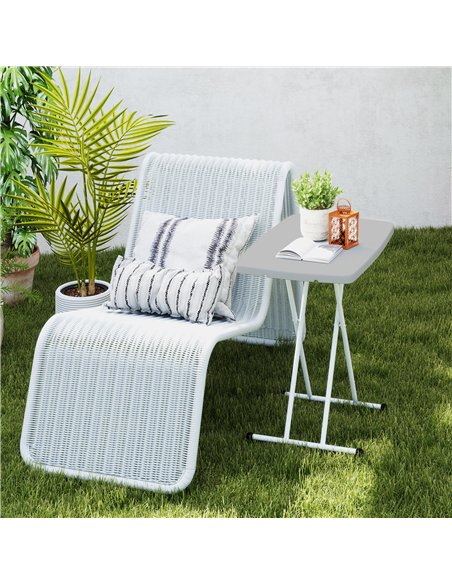 Outsunny Minimal Folding Outdoor Table - Grey/White - pic 129413 | FastDaddyshop