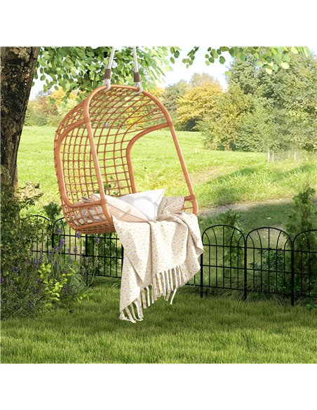 Outsunny Metal Decorative Outdoor Picket Fence Panels Set of 8, Black - pic 129438 | FastDaddyshop