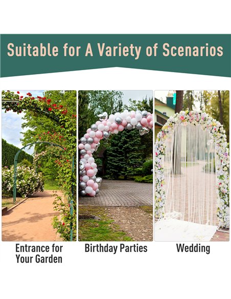 Outsunny Garden Outdoor Entrance Arch with Door Outdoor Patio Decoration for Rose Trellis Arbour Climbing Plant 131L x 49W x 200 - pic 129444 | FastDaddyshop
