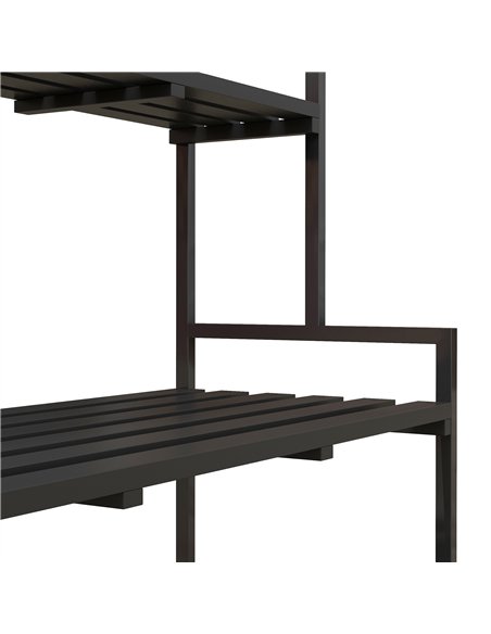 Outsunny 3 Tiered Plant Rack with Hanging Hooks, Tall Plant Stand for Indoor Outdoor Porch Balcony Use, Black - pic 129457 | FastDaddyshop