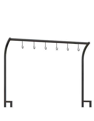 Outsunny 3 Tiered Plant Rack with Hanging Hooks, Tall Plant Stand for Indoor Outdoor Porch Balcony Use, Black