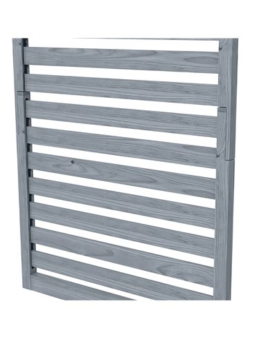 Outsunny Wall Mounted Plant Stands Set of 2, Fir Wood Flower Stand with Shelves and Slatted Trellis for Patio, Balcony, Porch