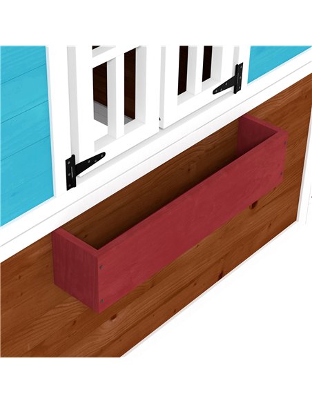 Outsunny Wooden Playhouse with Doors, Windows, Plant Pots, Boxes, for 3-8 Years - Dark Brown - pic 129485 | FastDaddyshop