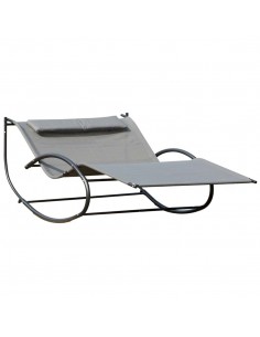 Outsunny Double Hammock Chair, Sun Lounger, Grey