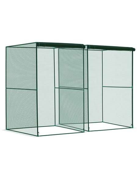 Outsunny Set of 2 Fruit Cage Bird Netting, Vegetable Plant Protection Tent with Zipped Door, Anti Bird, Insects, Small Animals,  - pic 129504 | FastDaddyshop