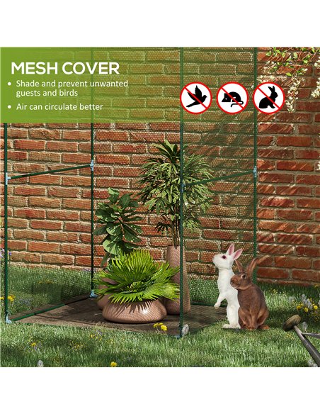 Outsunny Set of 2 Fruit Cage Bird Netting, Vegetable Plant Protection Tent with Zipped Door, Anti Bird, Insects, Small Animals,  - pic 129507 | FastDaddyshop