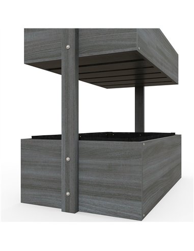 Outsunny Four-Tier Basket Wooden Plant Stand - Grey