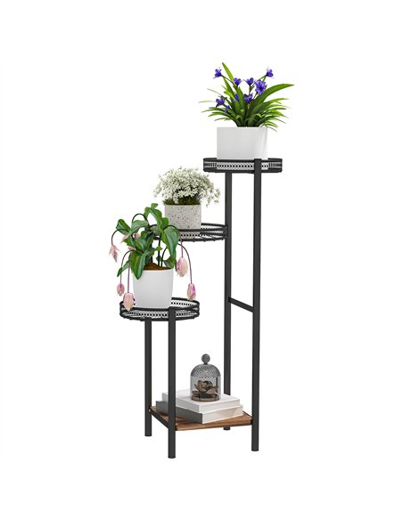 Outsunny Four-Tier Steel Plant Stand - Black - pic 129522 | FastDaddyshop