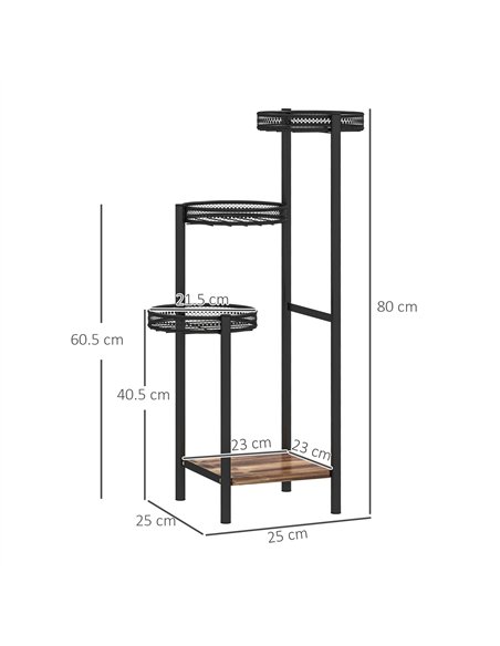 Outsunny Four-Tier Steel Plant Stand - Black - pic 129524 | FastDaddyshop