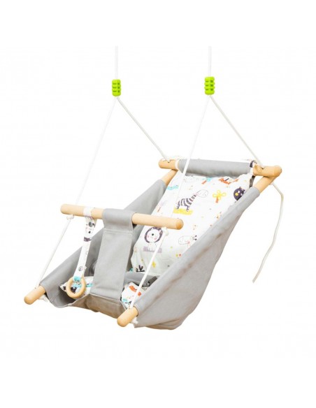 Outsunny Kids Hammock Chair with Cotton Padded Pillow, Aged 6-36 months, Grey - pic 12953 | FastDaddyshop