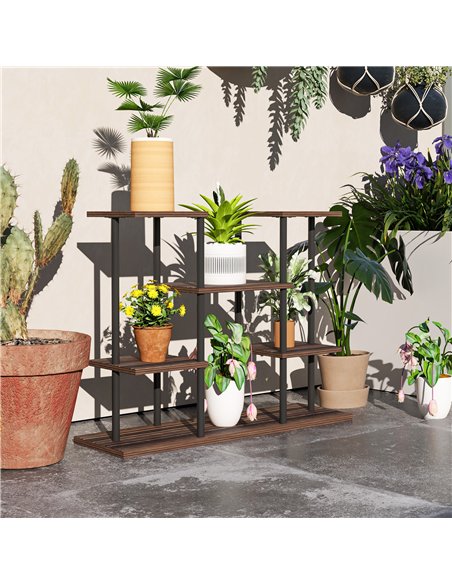 Outsunny Four-Tier Wooden Shelf Plant Stand - pic 129532 | FastDaddyshop