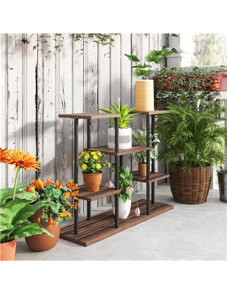 Outsunny Four-Tier Wooden Shelf Plant Stand - pic 129538 | FastDaddyshop