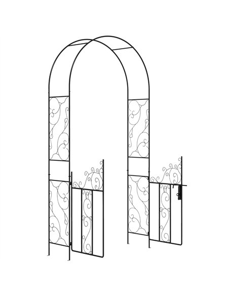 Outsunny Outdoor Garden Arch with Double Gates, Metal Garden Arbor for Climbing Plants, Roses, Vines, Wedding Arch for Outdoor,  - pic 129549 | FastDaddyshop