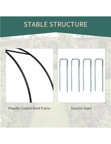 Outsunny Outdoor Garden Arch with Double Gates, Metal Garden Arbor for Climbing Plants, Roses, Vines, Wedding Arch for Outdoor,  - pic 129552 | FastDaddyshop