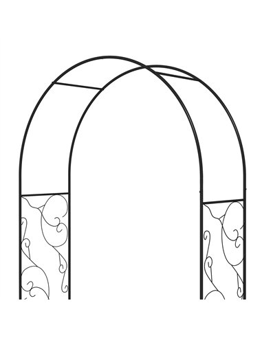 Outsunny Outdoor Garden Arch with Double Gates, Metal Garden Arbor for Climbing Plants, Roses, Vines, Wedding Arch for Outdoor, 