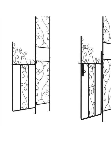 Outsunny Outdoor Garden Arch with Double Gates, Metal Garden Arbor for Climbing Plants, Roses, Vines, Wedding Arch for Outdoor,  - pic 129557 | FastDaddyshop