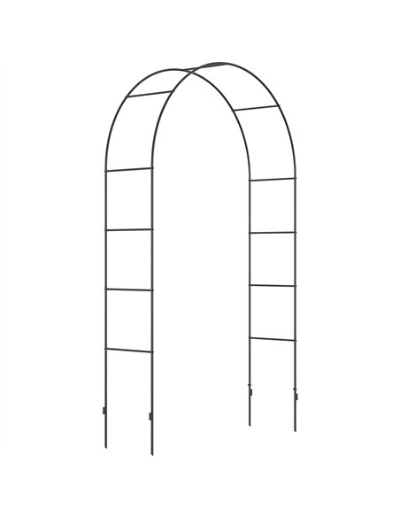 Outsunny Outdoor Garden Arch, Metal Garden Arbor for Climbing Plants, Roses, Vines, Wedding Arch for Outdoor, 140L x 40W x 240H  - pic 129558 | FastDaddyshop