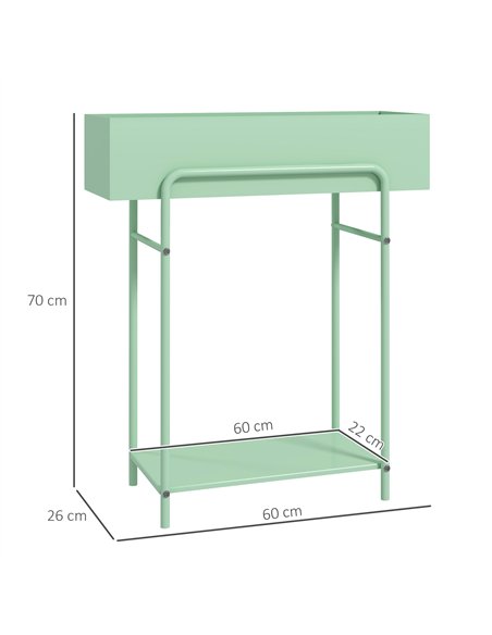 Outsunny 2 Tier Plant Stand, Metal Plant Rack Shelf with Drain Holes, Floor-standing Flower Pot Stand for Indoor Outdoor Garden  - pic 129569 | FastDaddyshop