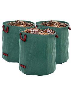 Outsunny Garden Waste Bags, 272L x 3 Heavy Duty Garden Bags, Foldable and Reusable Garden Sacks with Handles for Collecting Gard