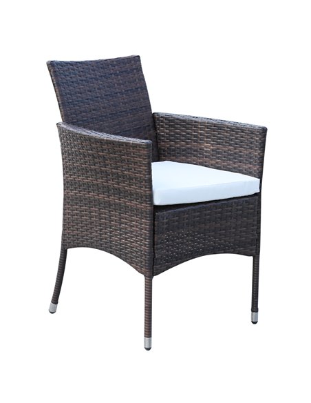 Outsunny 6-Seater Rattan Garden Furniture Dining Set 6-seater Patio Rectangular Table Cube Chairs Outdoor Fire Retardant Sponge  - pic 12961 | FastDaddyshop