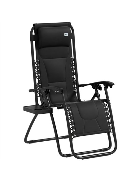 Outsunny Zero Gravity Lounger Chair, Folding Reclining Patio Chair with Padded Seat, Cup Holder, Soft Cushion and Headrest for P - pic 129630 | FastDaddyshop