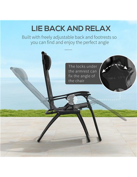 Outsunny Zero Gravity Lounger Chair, Folding Reclining Patio Chair with Padded Seat, Cup Holder, Soft Cushion and Headrest for P - pic 129633 | FastDaddyshop