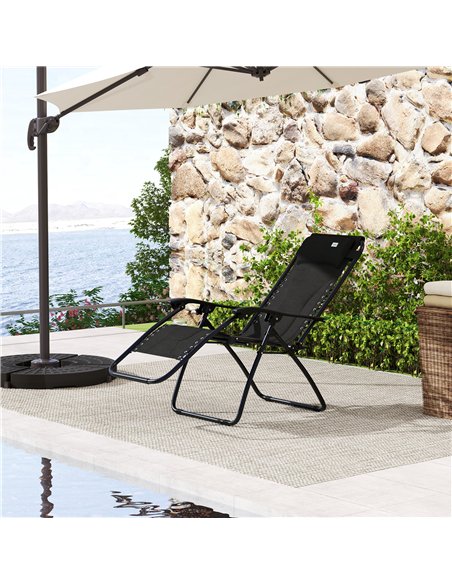 Outsunny Zero Gravity Lounger Chair, Folding Reclining Patio Chair with Padded Seat, Cup Holder, Soft Cushion and Headrest for P - pic 129637 | FastDaddyshop