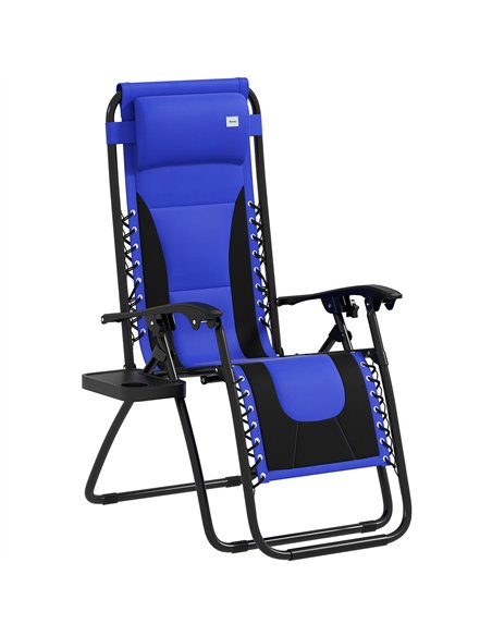 Outsunny Zero Gravity Lounger Chair, Folding Reclining Patio Chair with Padded Seat, Cup Holder, Soft Cushion and Headrest for P - pic 129639 | FastDaddyshop