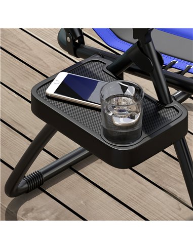 Outsunny Zero Gravity Lounger Chair, Folding Reclining Patio Chair with Padded Seat, Cup Holder, Soft Cushion and Headrest for P