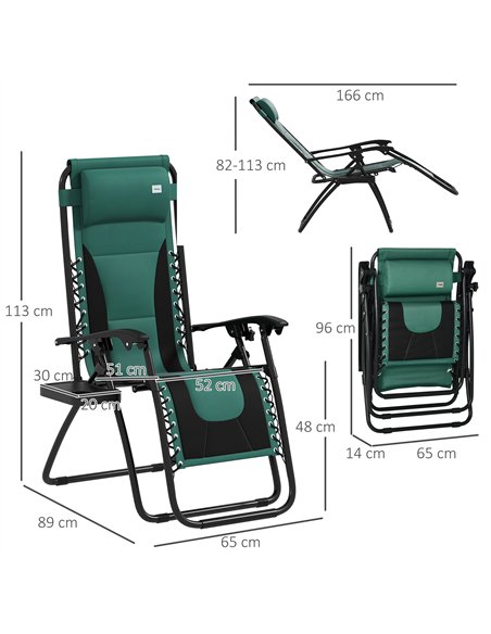 Outsunny Zero Gravity Lounger Chair, Folding Reclining Patio Chair with Padded Seat, Cup Holder, Soft Cushion and Headrest for P - pic 129650 | FastDaddyshop