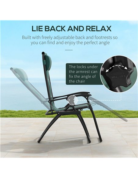 Outsunny Zero Gravity Lounger Chair, Folding Reclining Patio Chair with Padded Seat, Cup Holder, Soft Cushion and Headrest for P - pic 129651 | FastDaddyshop