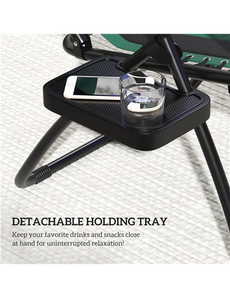 Outsunny Zero Gravity Lounger Chair, Folding Reclining Patio Chair with Shade Cover, Padded Seat, Cup Holder, Soft Cushion and H - pic 129664 | FastDaddyshop