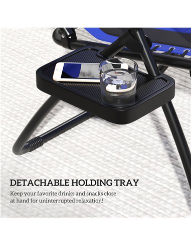 Outsunny Zero Gravity Lounger Chair, Folding Reclining Patio Chair with Shade Cover, Padded Seat, Cup Holder, Soft Cushion and H
