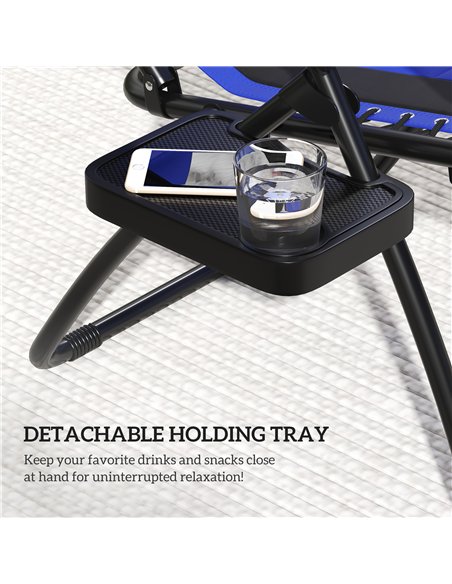 Outsunny Zero Gravity Lounger Chair, Folding Reclining Patio Chair with Shade Cover, Padded Seat, Cup Holder, Soft Cushion and H - pic 129682 | FastDaddyshop