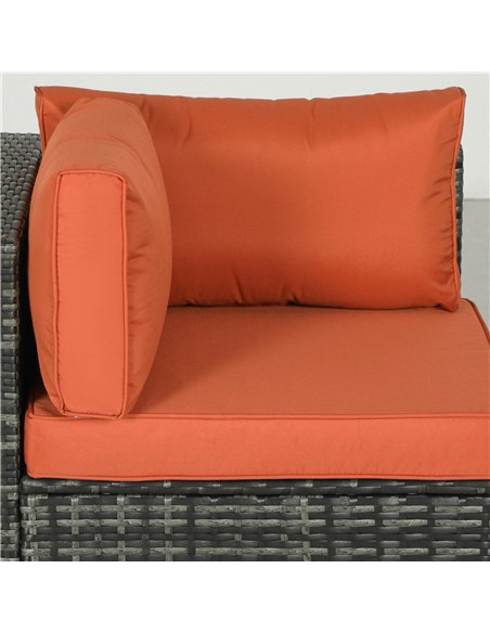 Outsunny Four-Piece Rattan Sofa Set - Orange/Grey - pic 129691 | FastDaddyshop