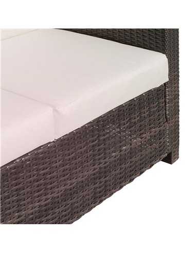 Outsunny 2 Seater Garden Furniture, Rattan Sofa with Soft Padded Cushion and Armrests, Wicker Garden Loveseat for Patio, Mixed B