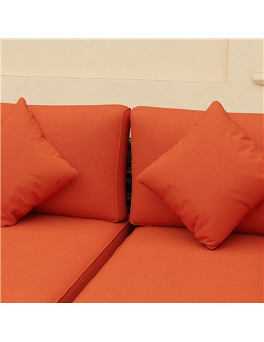 Outsunny Eight-Piece Rattan Sofa Set - Orange/Grey