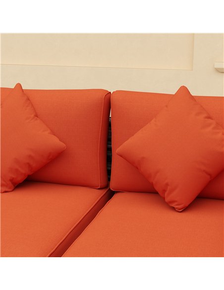 Outsunny Eight-Piece Rattan Sofa Set - Orange/Grey - pic 129745 | FastDaddyshop