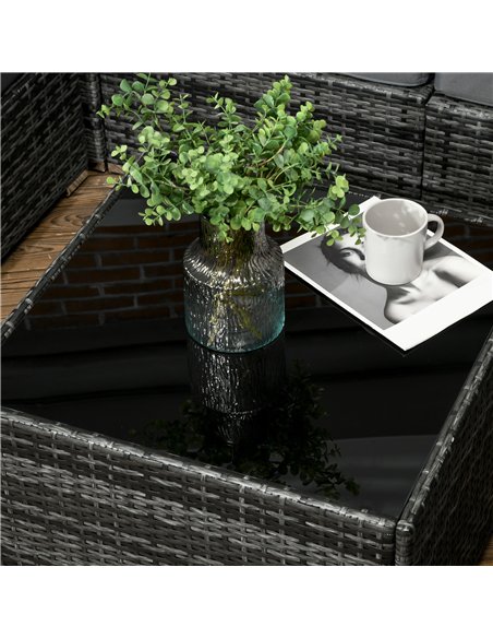 Outsunny Eight-Piece Rattan Sofa Set - Orange/Grey - pic 129746 | FastDaddyshop