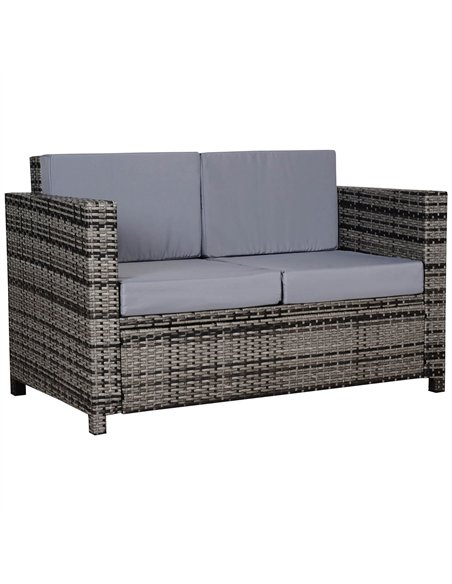 Outsunny 2 Seater Garden Furniture, Rattan Sofa with Soft Padded Cushion and Armrests, Wicker Garden Loveseat for Patio, Mixed G - pic 129792 | FastDaddyshop