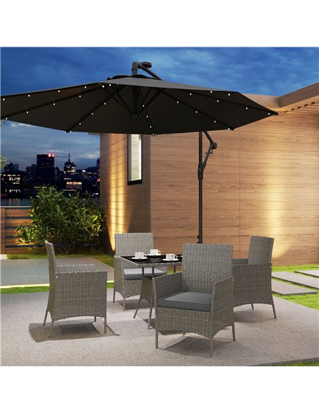Outsunny Five-Pieces Rattan Dining Set - Light Grey - pic 129807 | FastDaddyshop