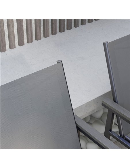 Outsunny Seven-Piece Metal Dining Set, with Glass-Top Table - Grey - pic 129817 | FastDaddyshop