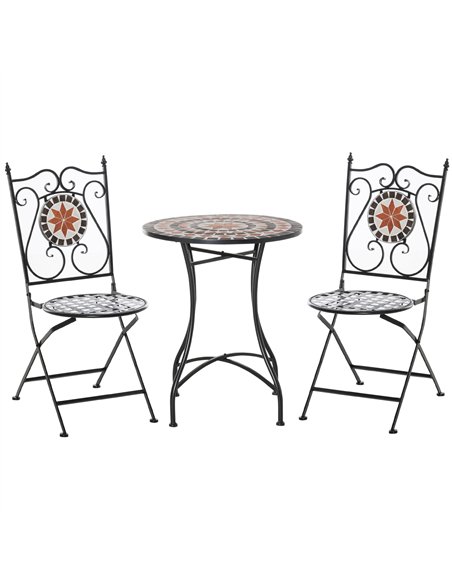 Outsunny Three-Piece Mosaic Bistro Table Set - Multicoloured - pic 129837 | FastDaddyshop