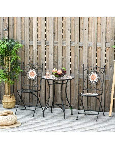 Outsunny Three-Piece Mosaic Bistro Table Set - Multicoloured - pic 129845 | FastDaddyshop